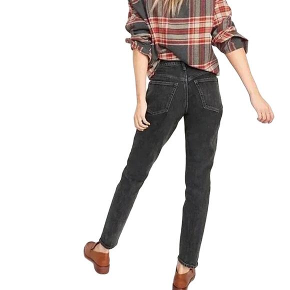Old Navy Women's O.G. Straight High Rise Secret Slim Pockets Washed Black 4 - Picture 3 of 16